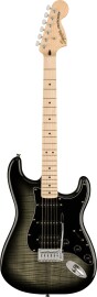 Электрогитара FENDER SQUIER Affinity 2021 Stratocaster FMT HSS MN Black Burst в аренду